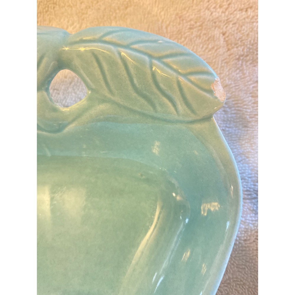 Vintage Hoenig of California 734 Aqua Turquoise Apple Ceramic Bowls Set of 2 MCM - Picture 3 of 6